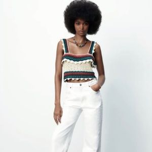 Zara Crochet Knit Top